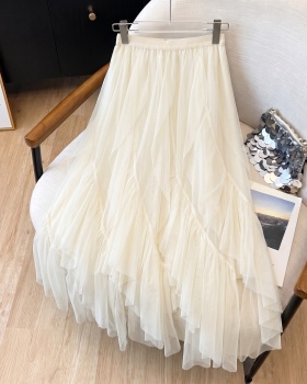 Lotus leaf edges skirt long short skirt for women
