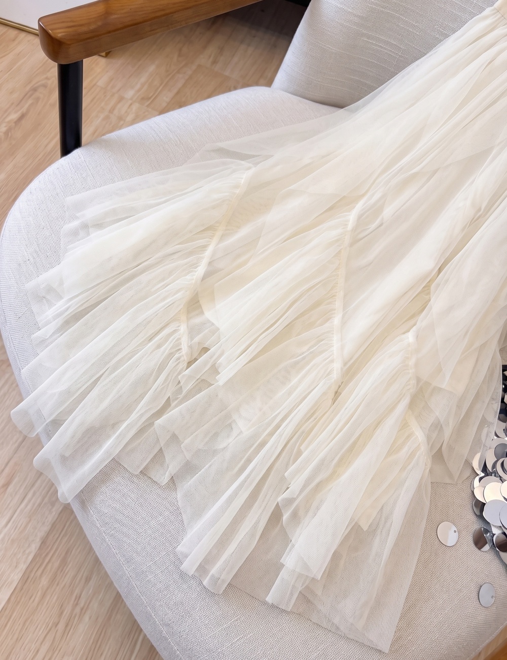 Lotus leaf edges skirt long short skirt for women