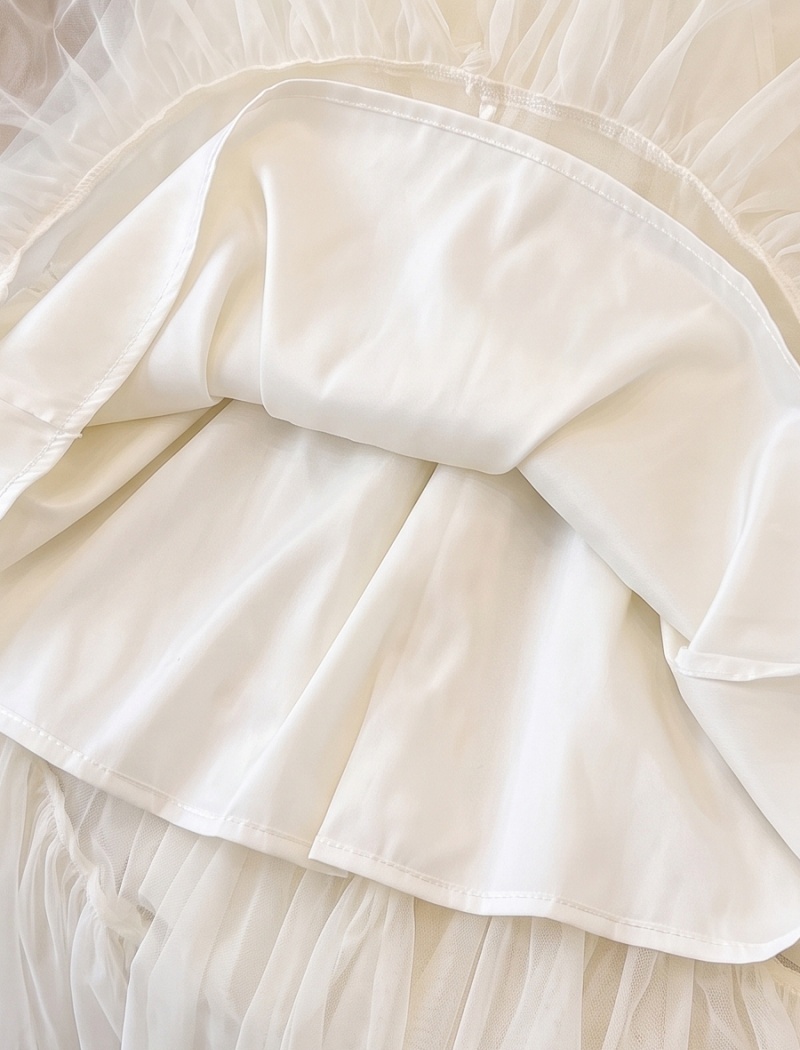 Lotus leaf edges skirt long short skirt for women