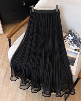 Slim gauze autumn A-line long big skirt skirt for women