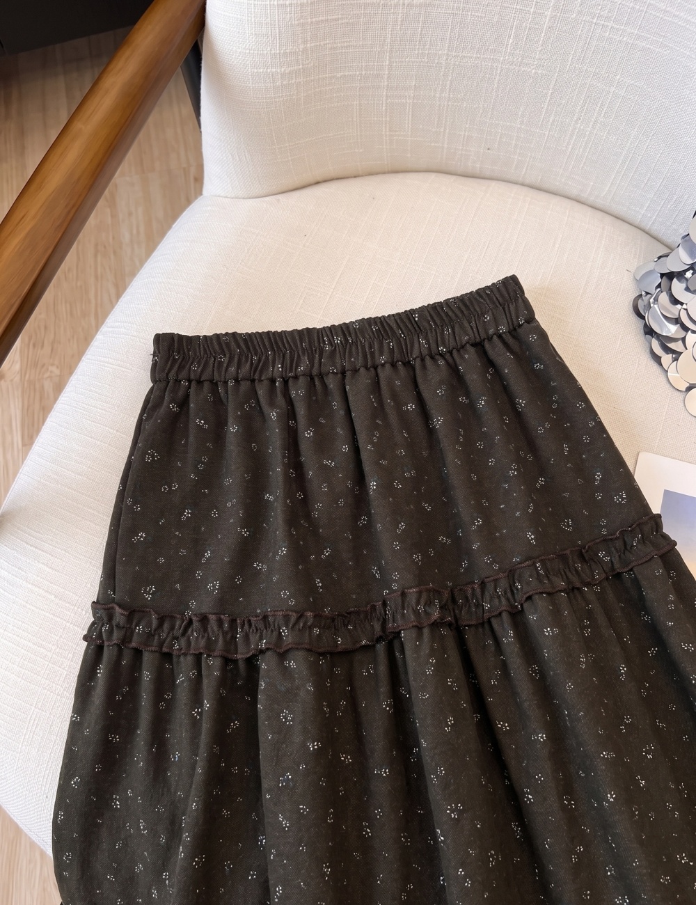 Korean style splice long dress floral tender skirt for women