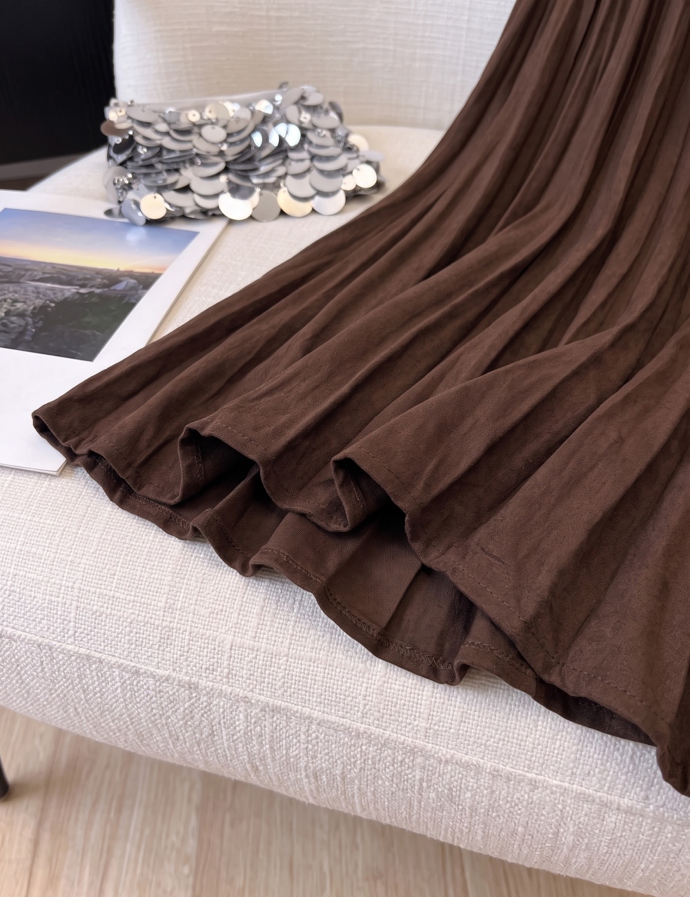 Pleated autumn A-line skirt for women