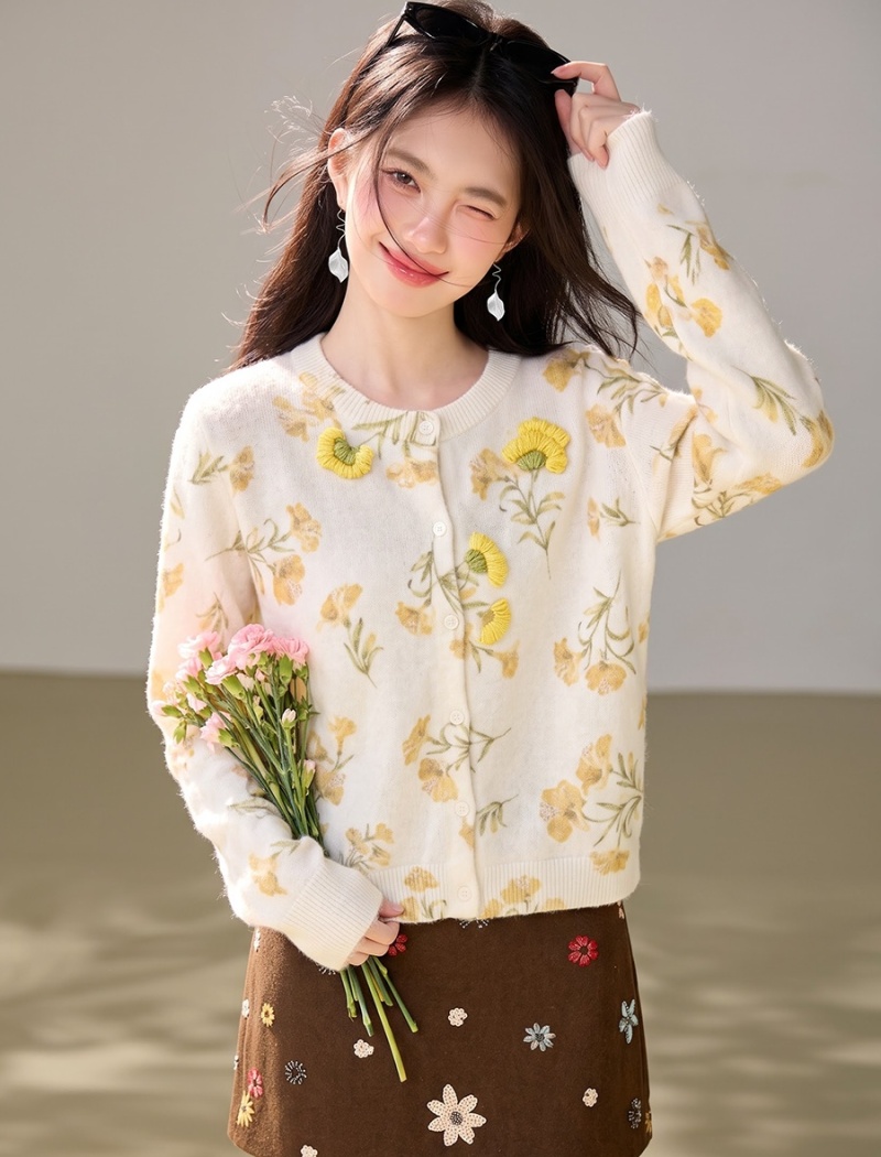 Stereoscopic sweater light luxury tops for women