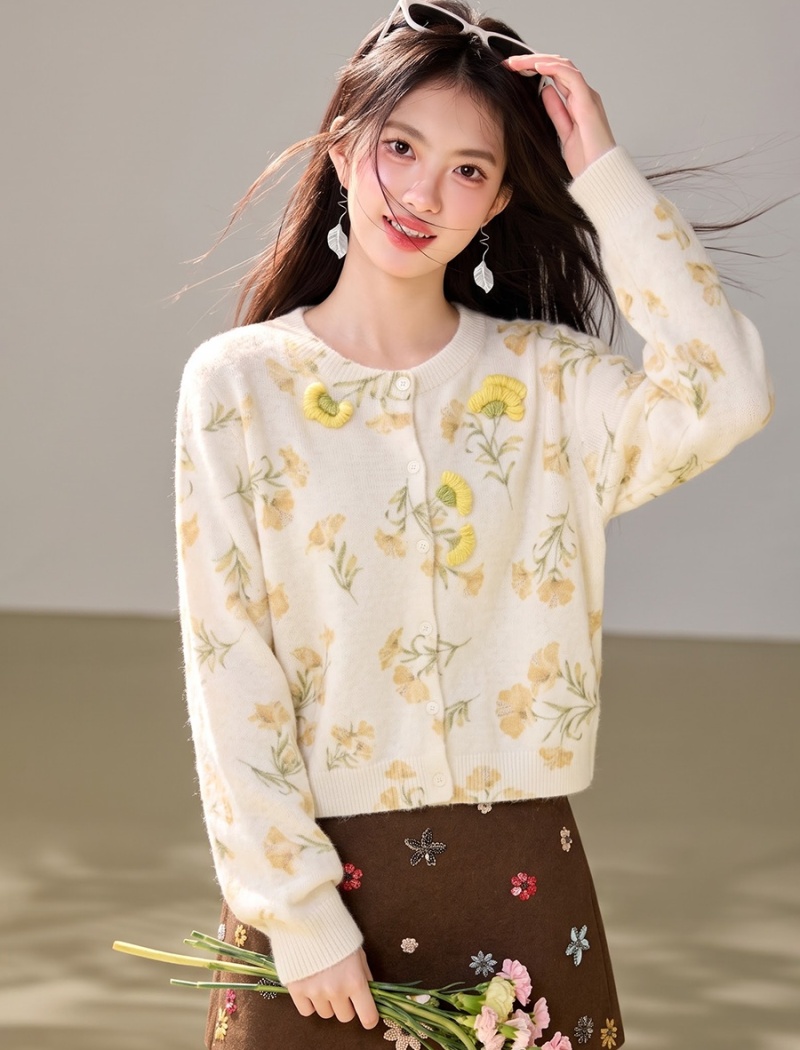 Stereoscopic sweater light luxury tops for women