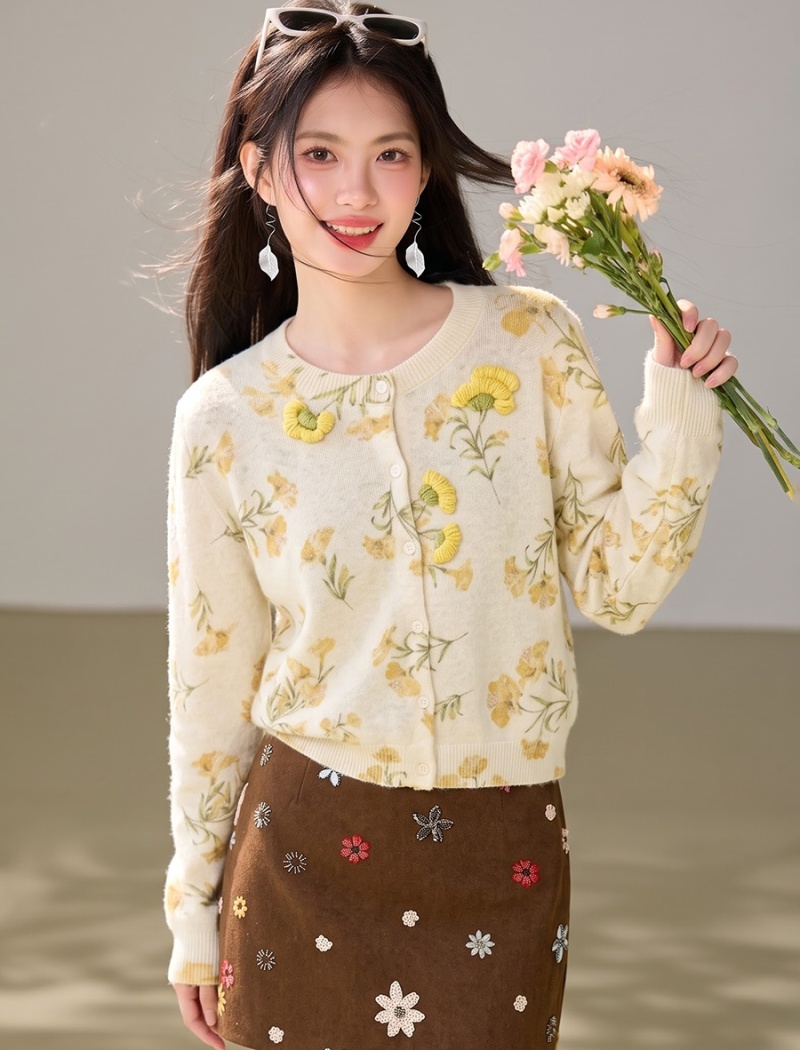 Stereoscopic sweater light luxury tops for women