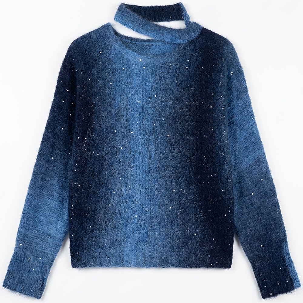 Long sleeve lazy loose round neck sweater for women