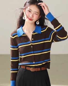 All-match Korean style sweater mixed colors tops for women