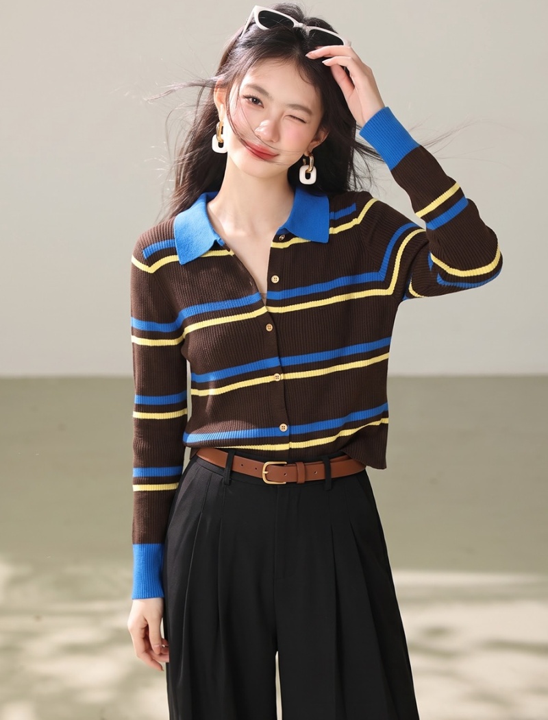 All-match Korean style sweater mixed colors tops for women