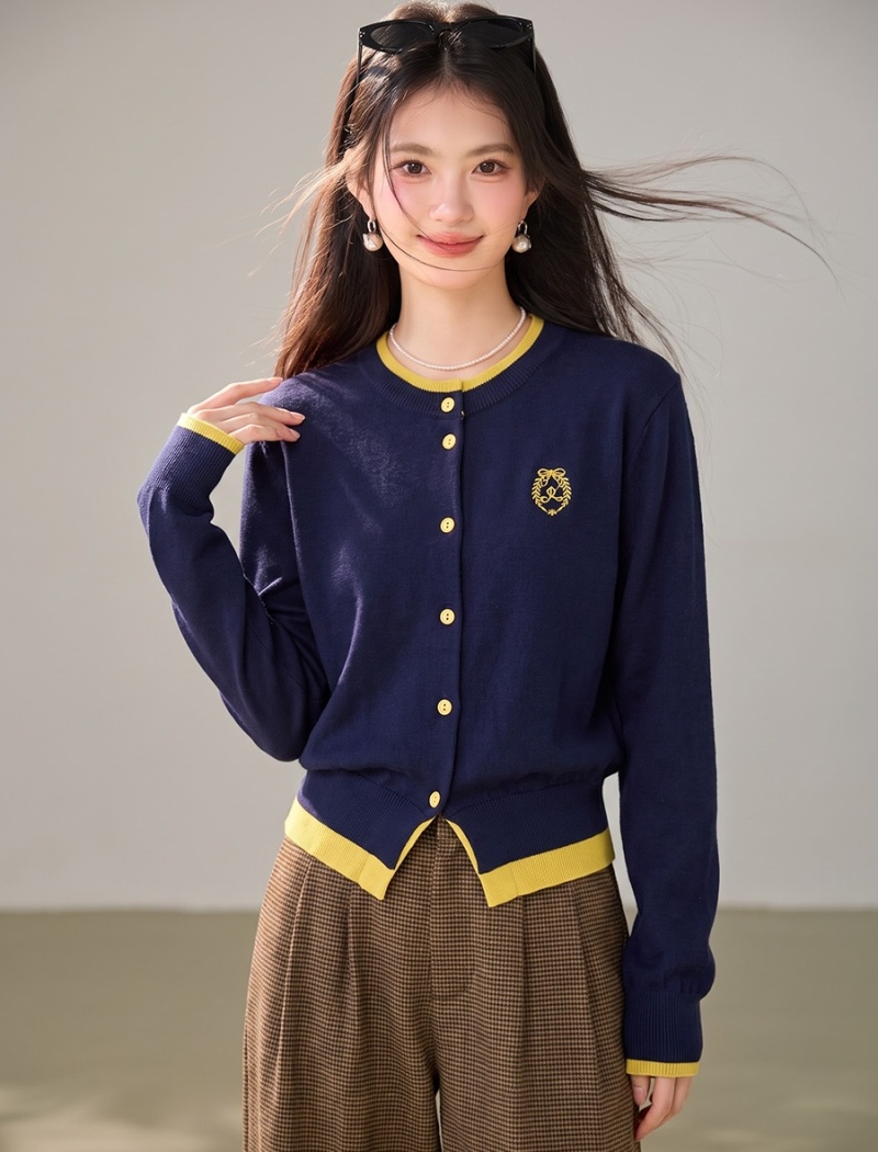 Pseudo-two splice tops temperament cardigan for women