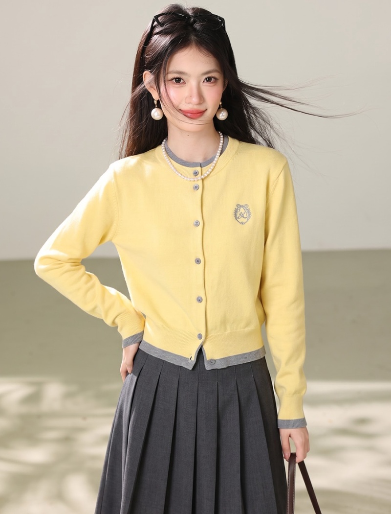 Pseudo-two splice tops temperament cardigan for women