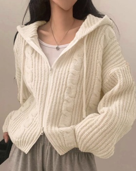 Twist knitted sweater lazy cardigan for women