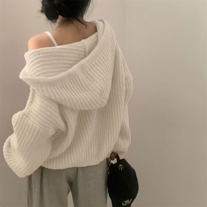 Twist knitted sweater lazy cardigan for women