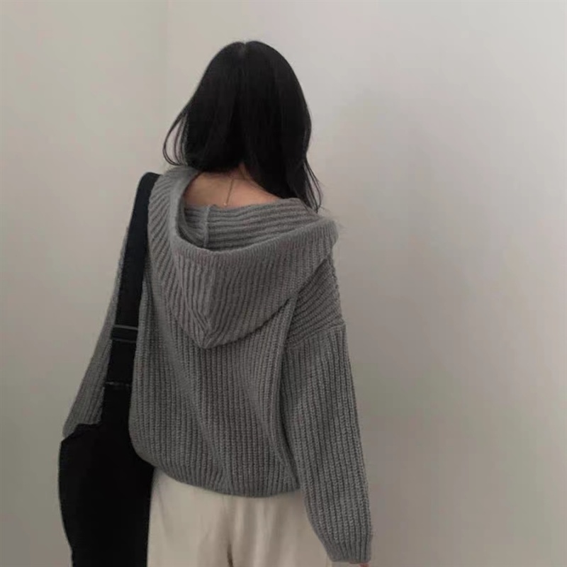 Twist knitted sweater lazy cardigan for women