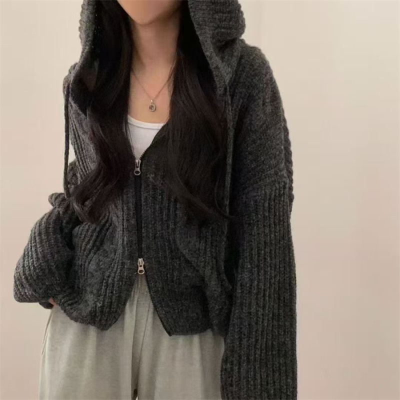 Twist knitted sweater lazy cardigan for women