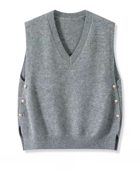Knitted waistcoat loose sweater for women