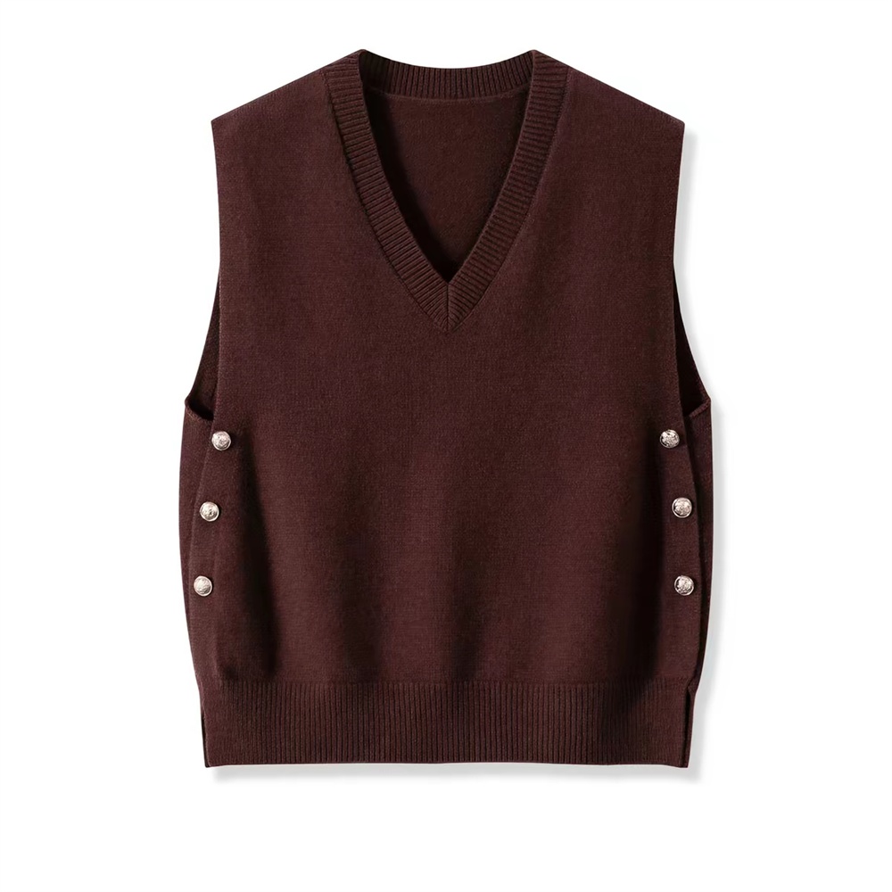 Knitted waistcoat loose sweater for women
