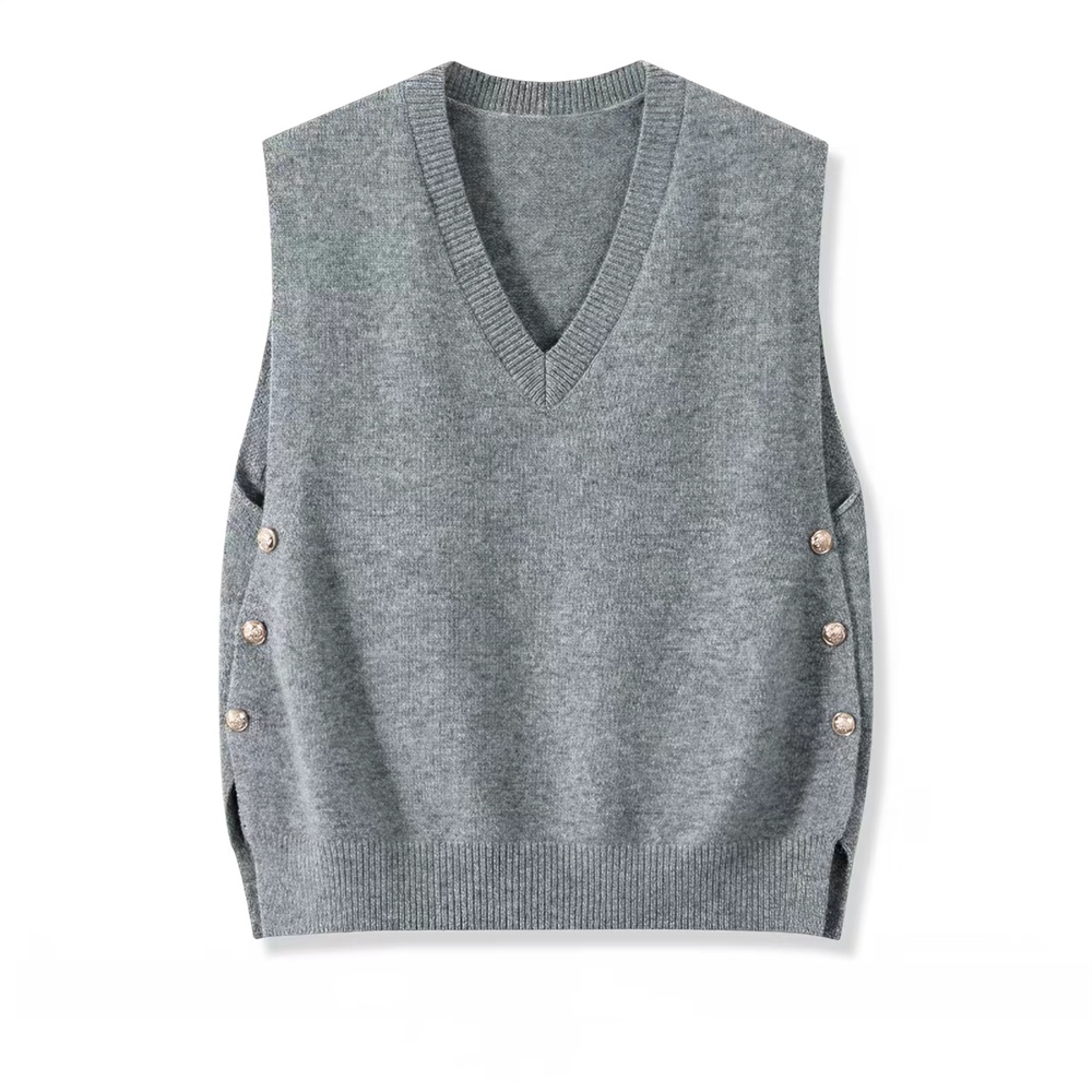 Knitted waistcoat loose sweater for women