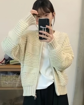 Knitted autumn and winter coat slim tops for women