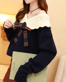 Korean style pullover tops college style sweater for women
