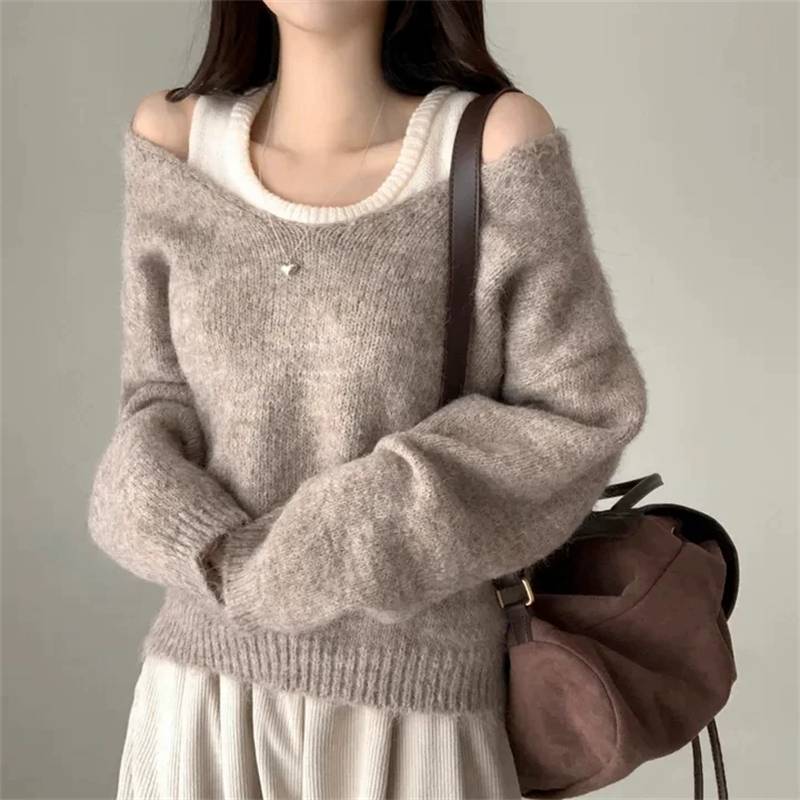 Korean style vest simple sweater 2pcs set