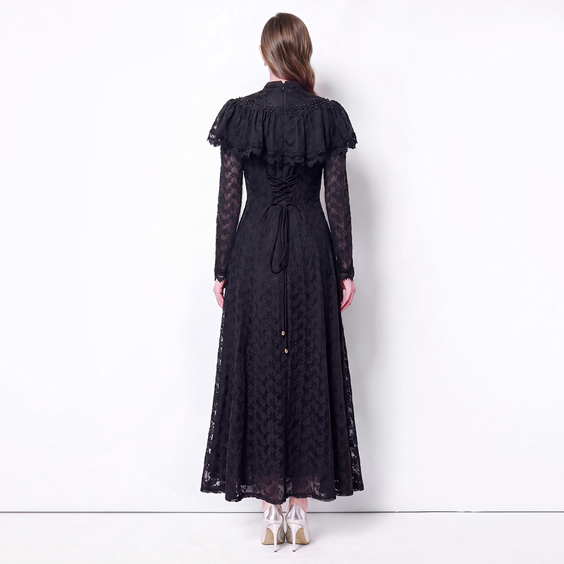Light luxury France style dress V-neck long dress