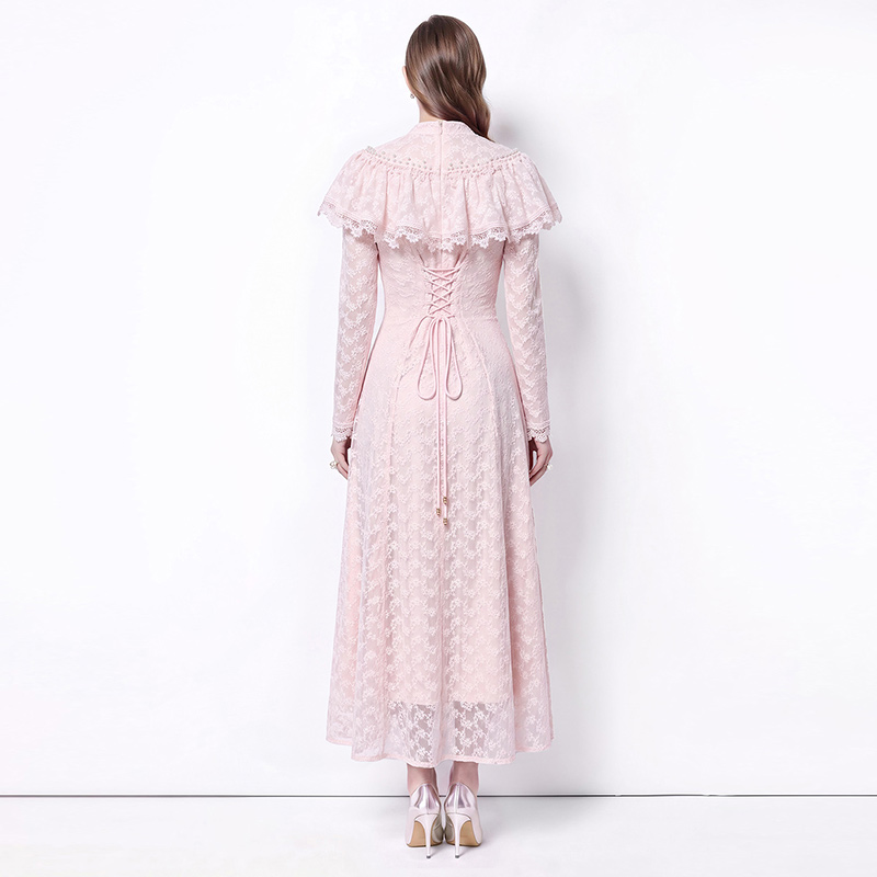 High waist V-neck long dress light luxury dress for women