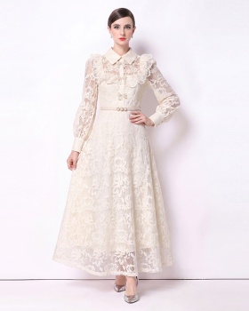 France style long dress embroidered dress for women