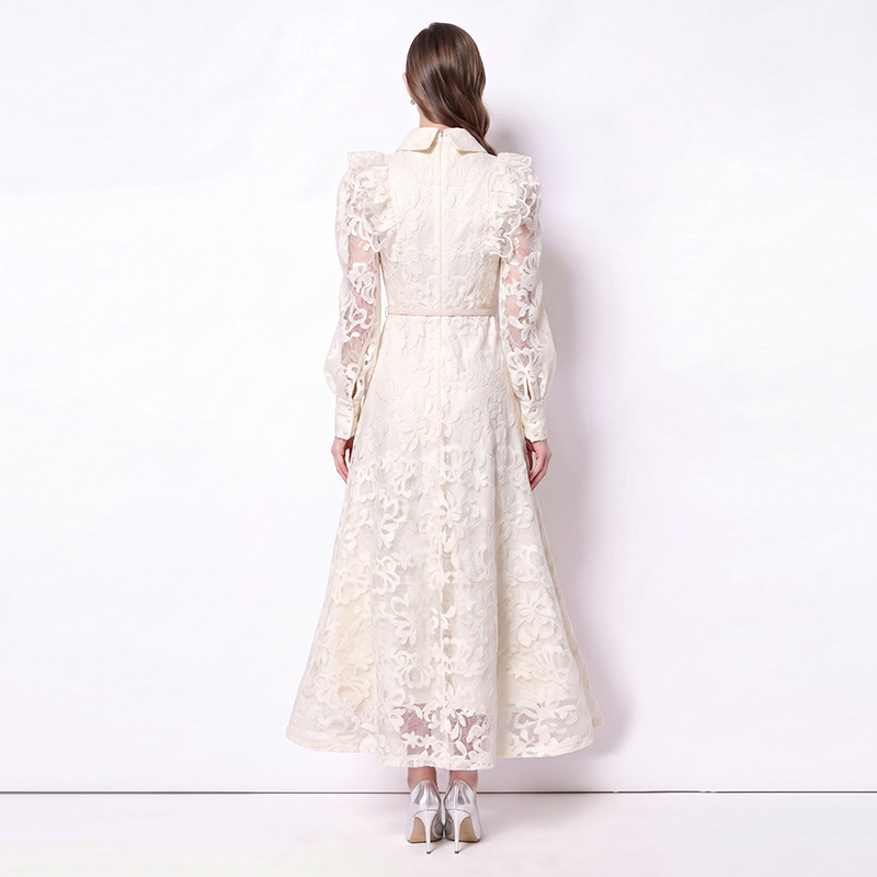 France style long dress embroidered dress for women
