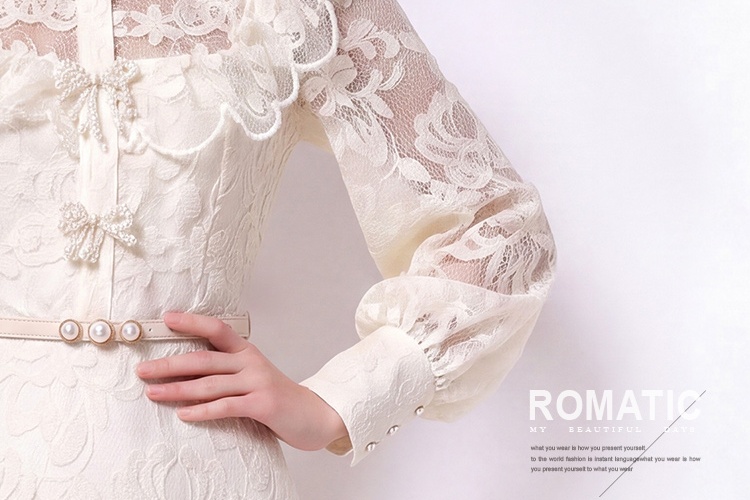 France style long dress embroidered dress for women