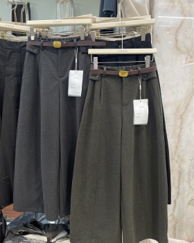 Wide leg casual pants straight nine pants for women