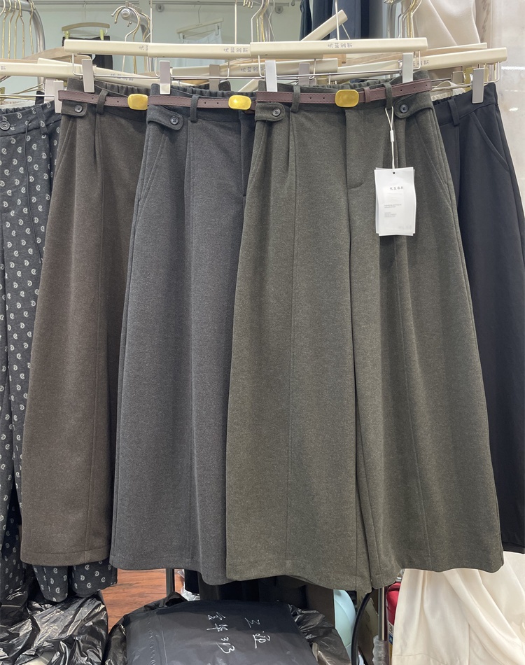 Wide leg casual pants straight nine pants for women