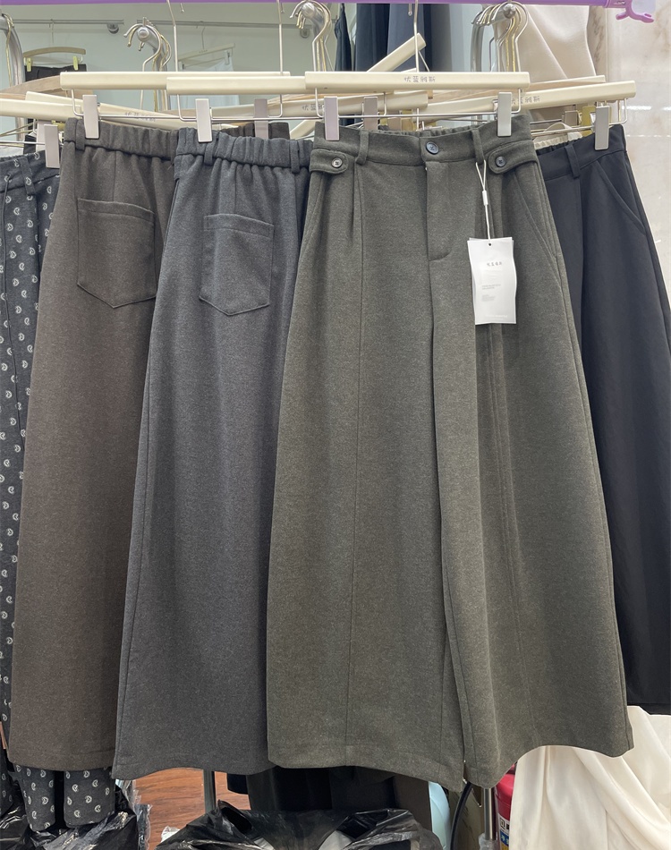 Wide leg casual pants straight nine pants for women