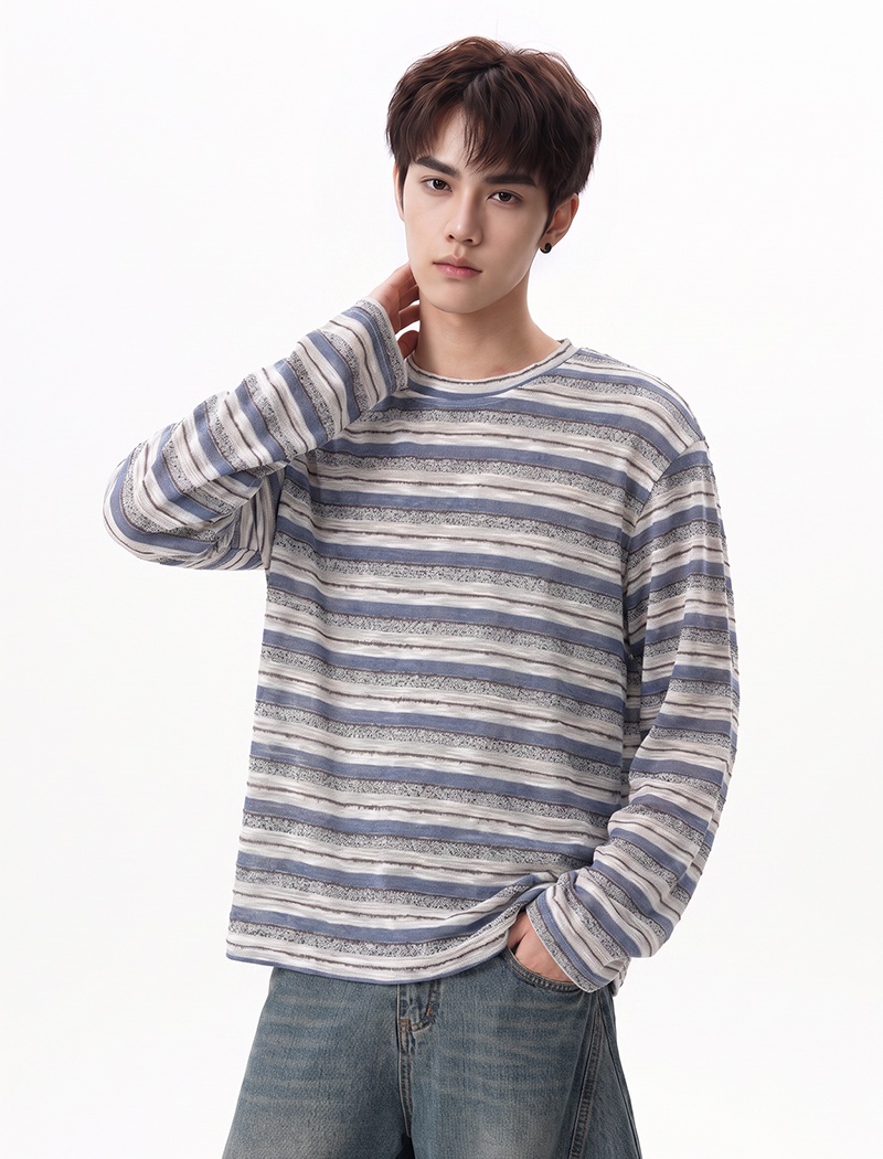 Large yard round neck T-shirt spring and autumn tops for men