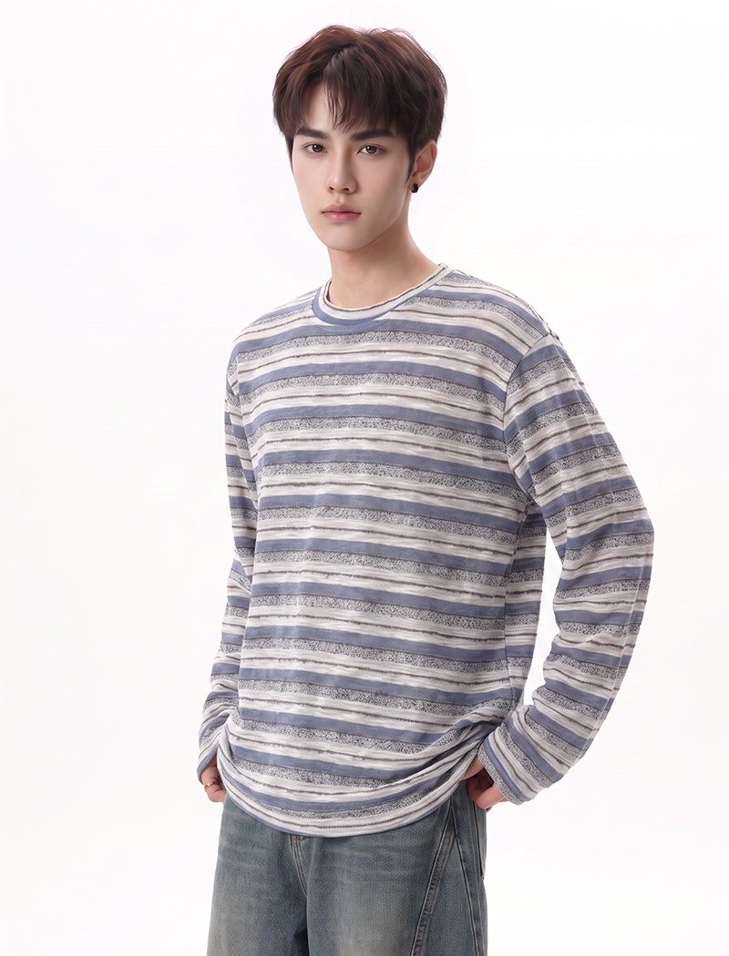 Large yard round neck T-shirt spring and autumn tops for men
