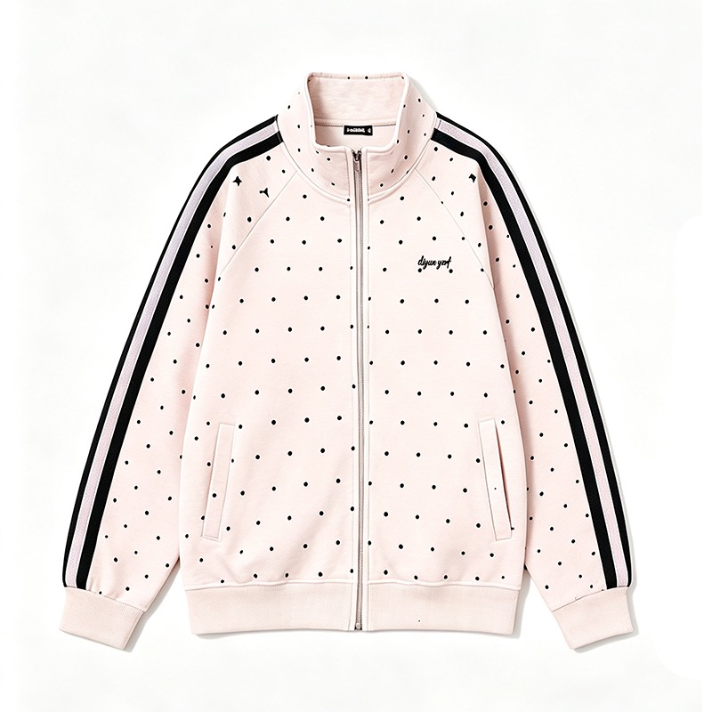 Zip jacket embroidered flowers cardigan for women