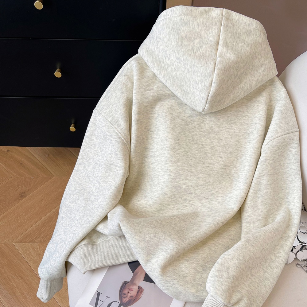 Loose hooded hoodie cartoon plus velvet tops