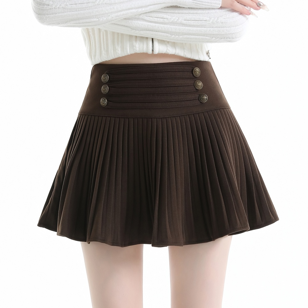 Slim high waist short skirt pleated retro skirt