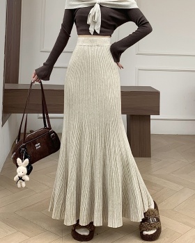 High waist skirt package hip long skirt for women