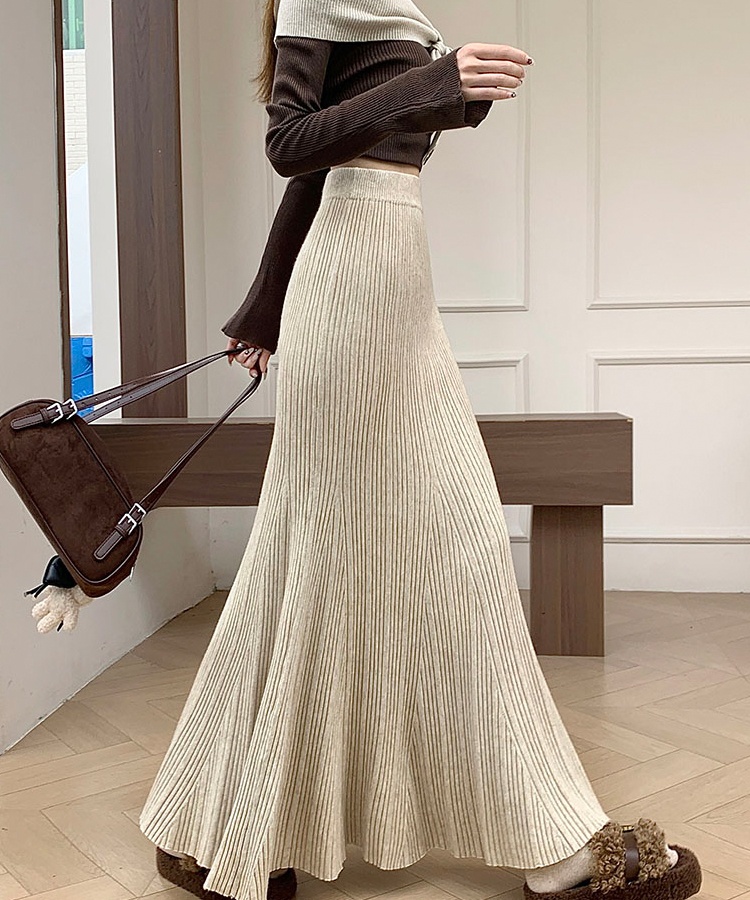 High waist skirt package hip long skirt for women