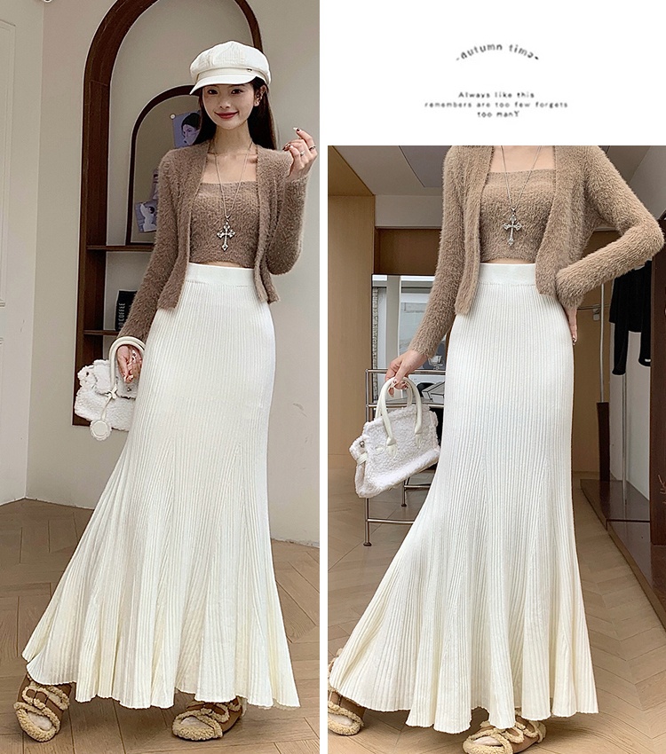 High waist skirt package hip long skirt for women