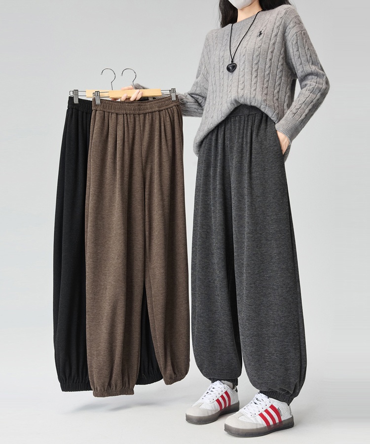 Cashmere loose casual pants slim bloomers for women