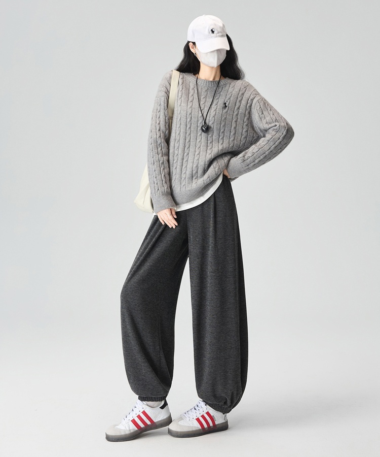 Cashmere loose casual pants slim bloomers for women