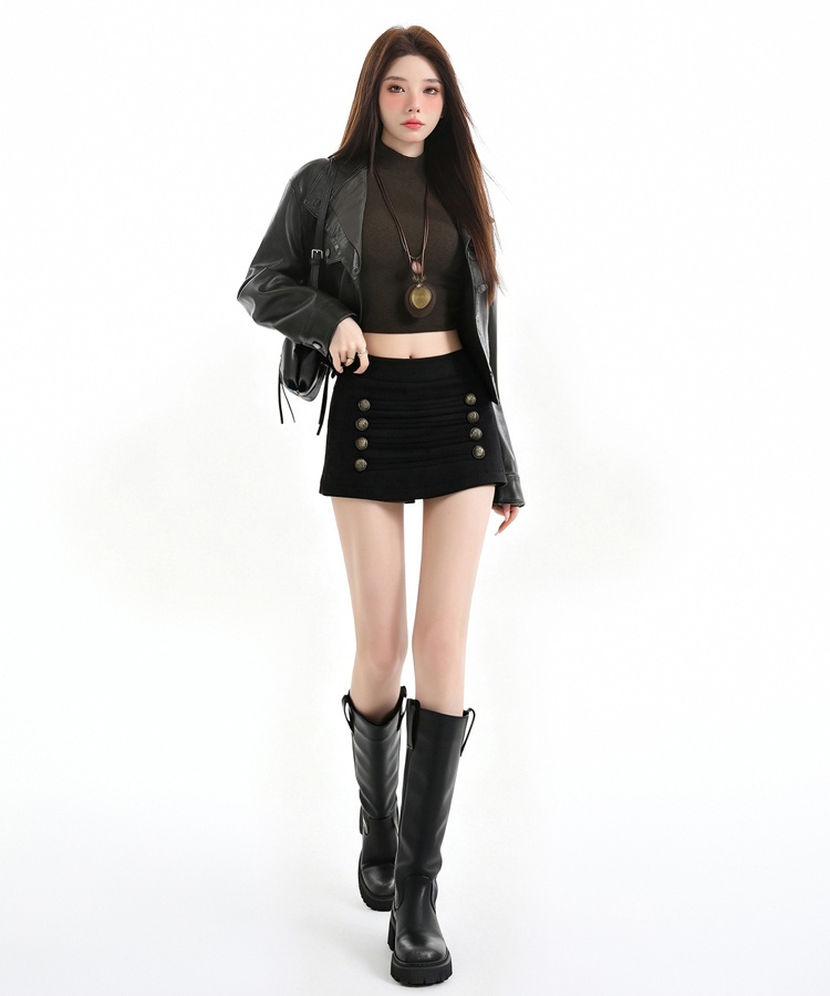 Slim suede skirt spicegirl short skirt for women