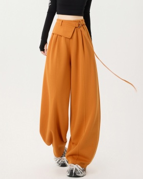 Casual autumn frenum pants high waist slim sweatpants