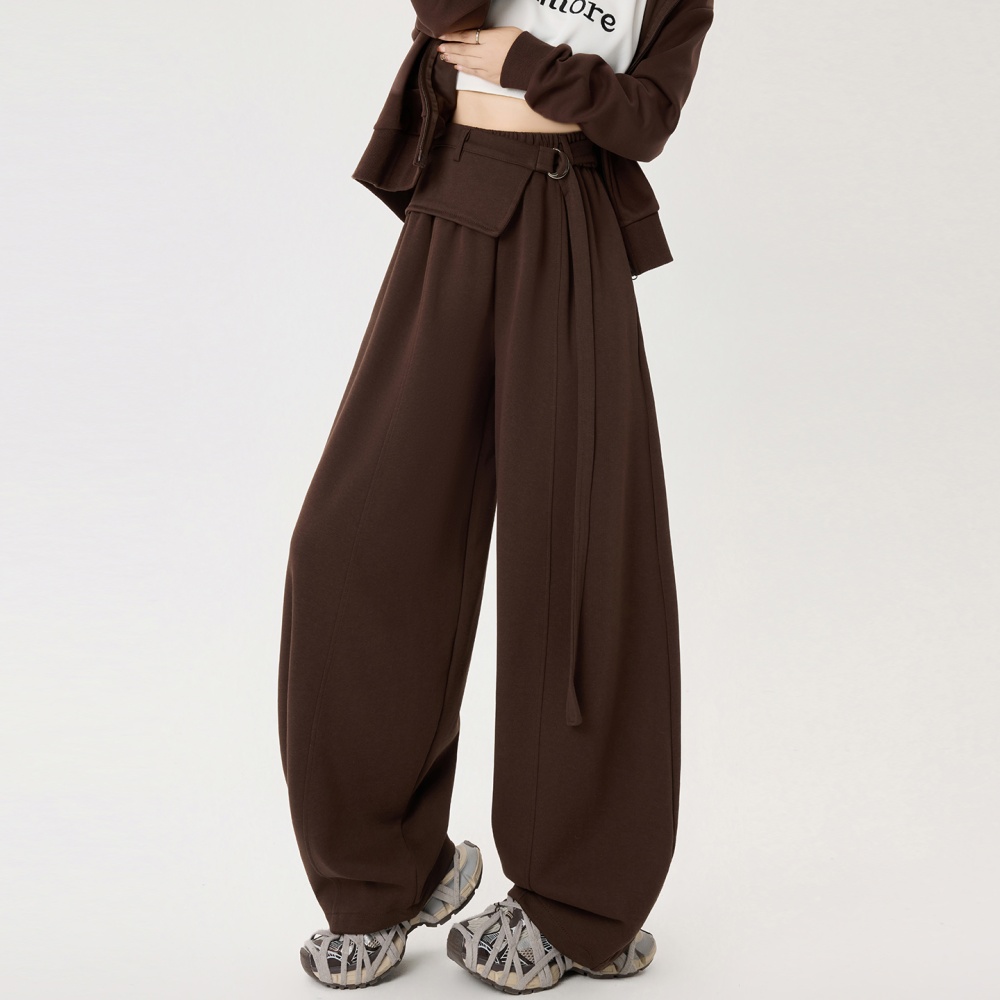Casual autumn frenum pants high waist slim sweatpants