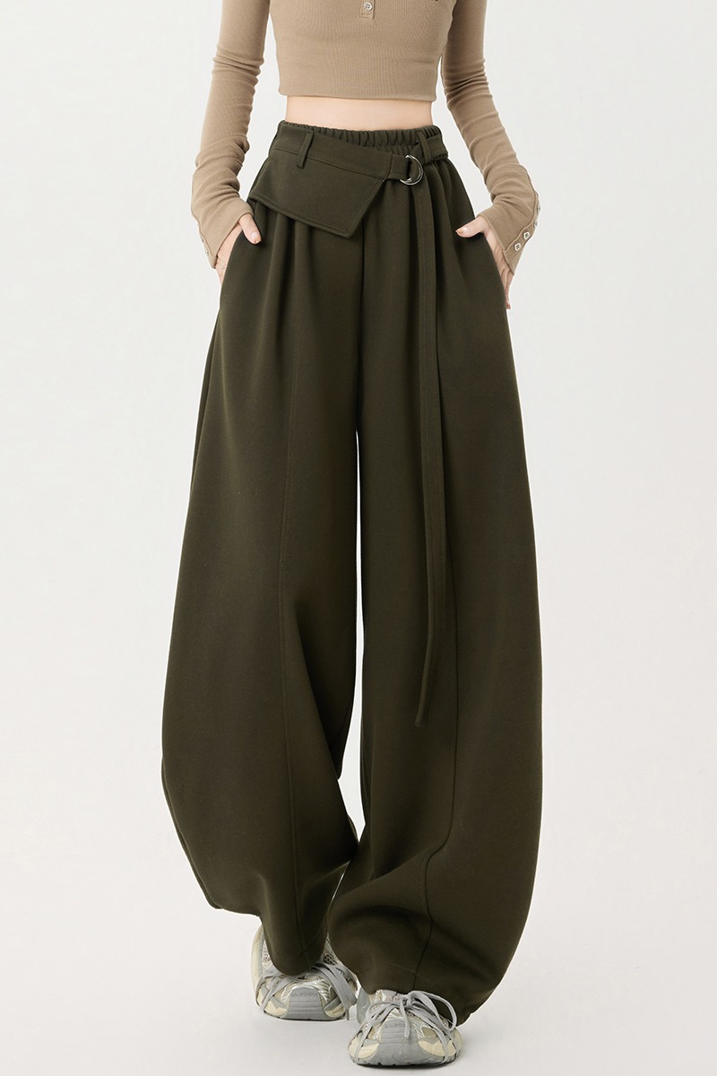 Casual autumn frenum pants high waist slim sweatpants
