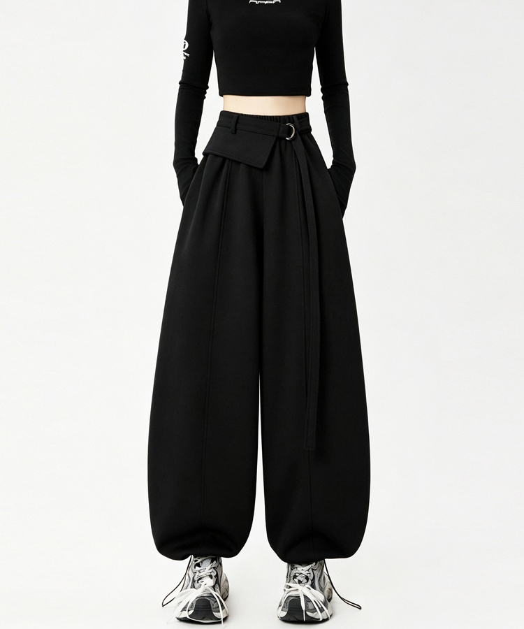 Casual autumn frenum pants high waist slim sweatpants