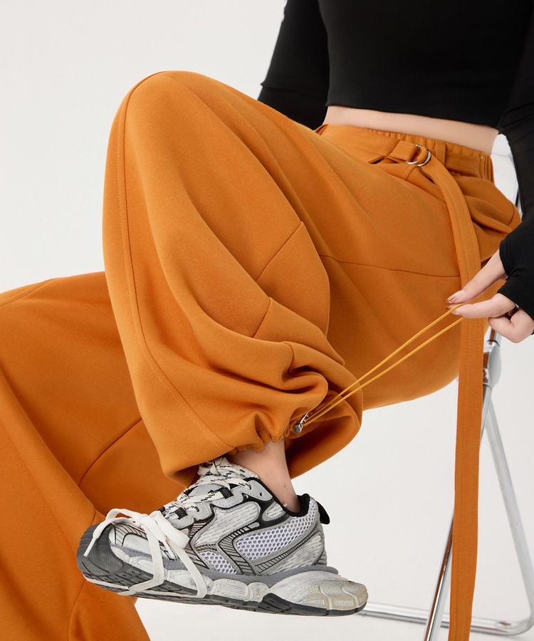 Casual autumn frenum pants high waist slim sweatpants