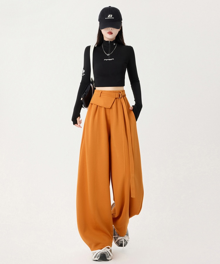 Casual autumn frenum pants high waist slim sweatpants