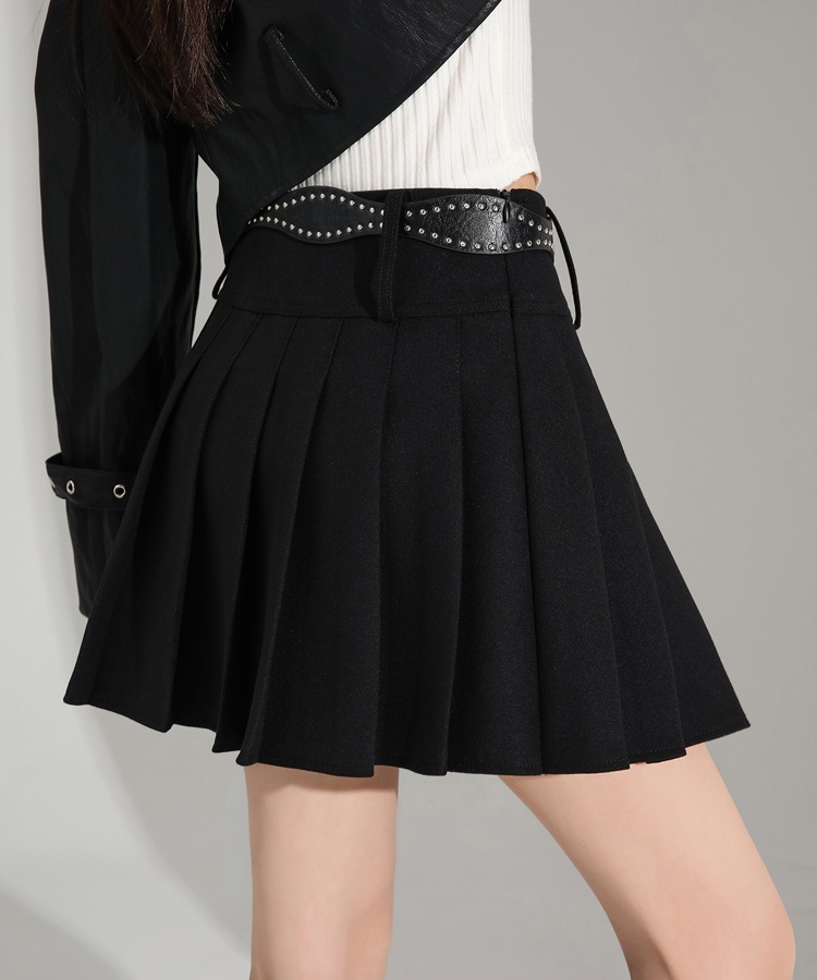 Autumn and winter pleated short skirt slim skirt for women